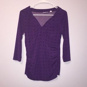 New York & Company Stretch Purple Shirt